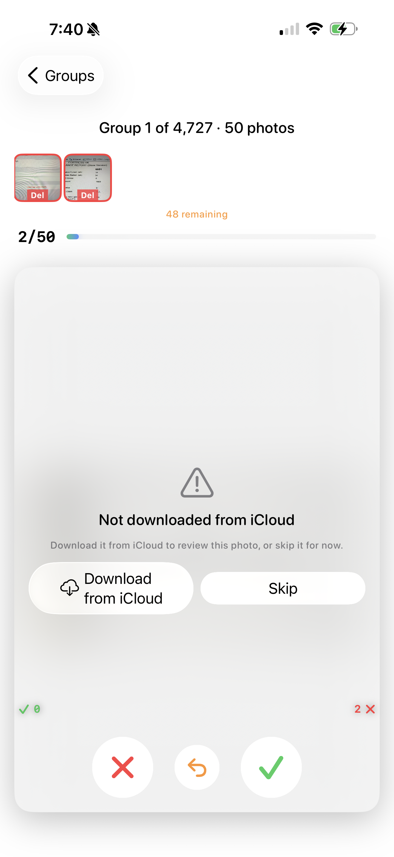 iCloud download or skip